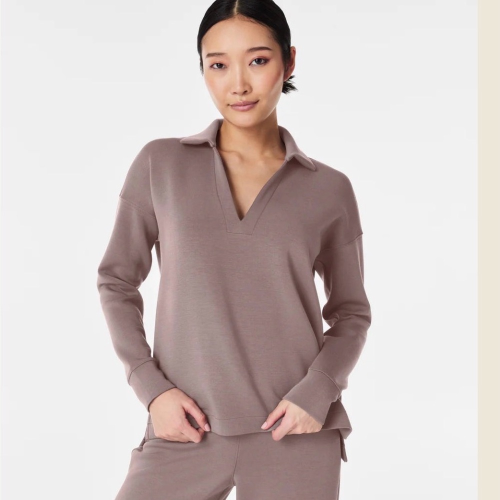 Taupe Long Sleeve Pullover Top